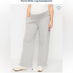 Maternity Gray Wide-Leg Sweatpants